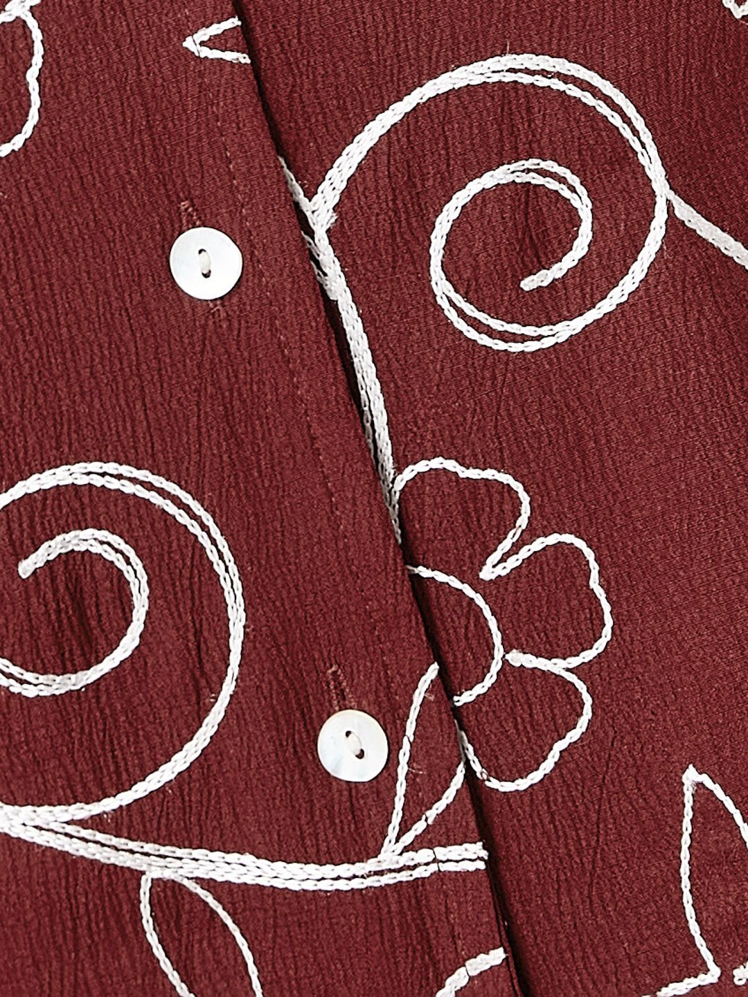 Maroon and White Pure Cotton Floral Print Sleeveless Top and Maxi Skirt Co-ord Set for Women